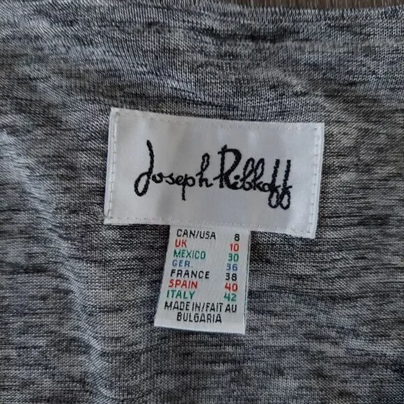 Joseph Ribkoff Layered V-Neck Tunic Top Sz 8 Silver Gray 3/4 Sleeve - Picture 8 of 10